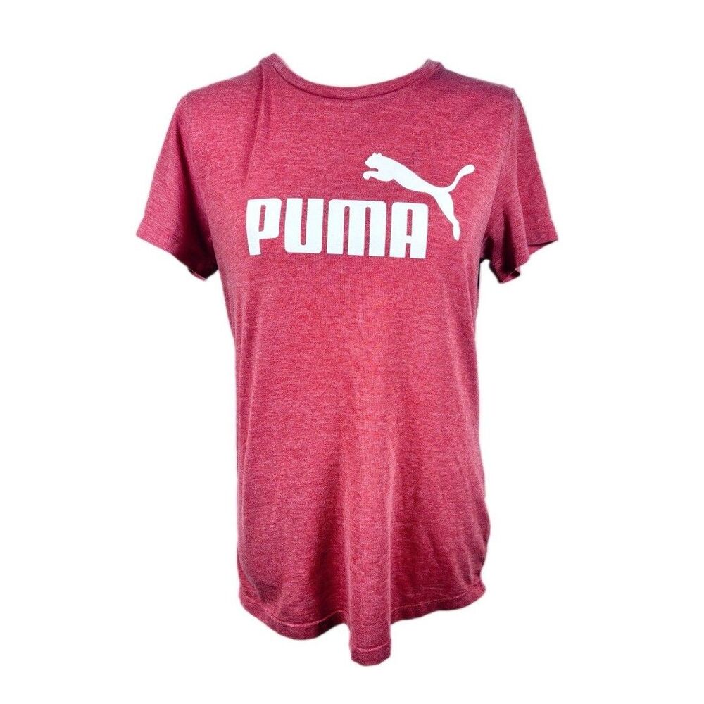 Puma Womens T Shirt Pink Logo Dri Fit Size Medium